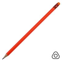 Карандаш чернографитный трехгранный TRINITY с ластиком, пластиковый, HB, оранжевый