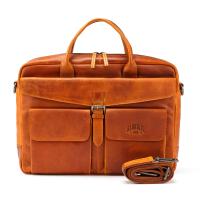 Сумка KLONDIKE DIGGER «Carl», натуральная кожа цвета коньяк, 42 x 30 x 9 см