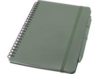 Блокнот Thalaasa формата А5 в твердой обложке из океанического пластика с шариковой ручкой - Зеленый яркий