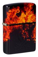 Зажигалка ZIPPO Fusion Inferno Design с покрытием 540 Tumbled Brass, латунь/сталь, разноцветная, 38x13x57 мм