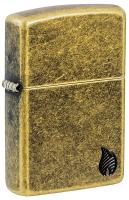 Зажигалка ZIPPO Armor® Flame c покрытием Antique Brass, латунь/сталь, золотистая, 38x13x57 мм
