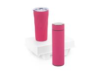 Подарочный набор FAMILY с термосом и термокружкой, розовый