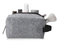 Косметичка из РПЕТ фетра с ручкой Felt, серый с черным
