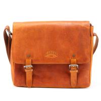 Сумка через плечо KLONDIKE DIGGER «Joe», натуральная кожа цвета коньяк, 28 x 32 x 8 см