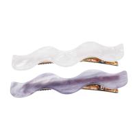 Заколка для волос Dewal Beauty 2 шт/ уп., цвет сиреневый/белый