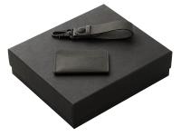 Подарочный набор Long River: картхолдер, ремешок для ключей (без лого Long River), черная коробка , размер Без лого