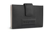 Портмоне для кредитных карт BUGATTI Elsa, черное, воловья кожа/полиэстер, 10,5х1,5х7,5 см