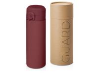 Вакуумная термокружка Waterline c кнопкой Guard, 400 мл, тубус, бургунди