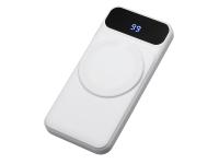 Магнитный беспроводной внешний аккумулятор со встроенными кабелями Мэни,быстаря зарядка, 10000 мАч, белый