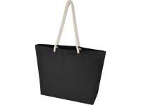 Florida пляжная эко-сумка из переработанного материала, сертифицированного по стандарту GRS, плотностью 270 г/м² 18L - сплошной черный / сплошной черный