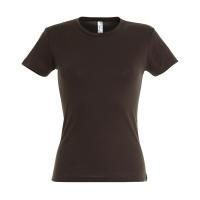 Футболка "Miss", шоколадный_2XL, 100% х/б, 150 г/м2