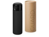 Вакуумная термокружка Waterline c кнопкой Guard, 400 мл, тубус, черный