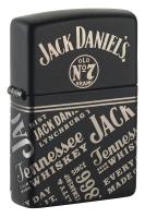 Зажигалка ZIPPO Jack Daniel's с покрытием Black Matte, латунь/сталь, разноцветная, 38x13x57 мм