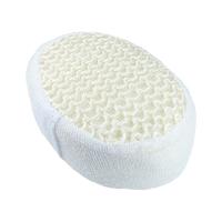 Мочалка Dewal Beauty для тела, овальная, натуральный цвет ( лен+ хлопок ),15 х11х 5,5 см