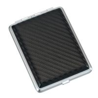 Портсигар S.Quire, нержавеющая сталь, искусственная кожа, черный, 7,4х9,5х1,8 см