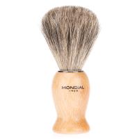 Помазок для бритья Mondial, дерево, ворс барсука, рукоять - цвет - светлое дерево