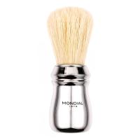 Помазок для бритья Mondial, пластик, натуральный ворс кабана, рукоять - серебристый цвет