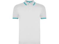 Рубашка поло Montreal мужская, белый/бирюзовый , размер M