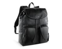 Рюкзак мужской BUGATTI Romeo, черный, воловья кожа/полиэстер, 30х12х39 см, 12 л