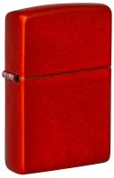 Зажигалка ZIPPO Classic с покрытием Metallic Red, латунь/сталь, красная, матовая, 38x13x57 мм