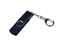 USB-флешка на 64 ГБ поворотный механизм, c двумя дополнительными разъемами MicroUSB и TypeC, черный , размер 64Gb