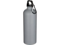 Одностенная бутылка для воды с карабином Oregon/Орегон, изготовленная из нержавеющей стали, сертифицированной по стандарту RCS, объемом 750 мл, серый