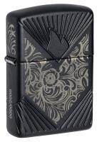 Зажигалка ZIPPO Armor® с покрытием Black Matte, латунь/сталь, чёрная, матовая, 38x13x57 мм