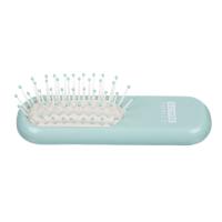 Щетка Dewal Beauty серия "Caramel"мини, массажная,на подушке,с нейлоновым штифтом,из бука, мятная.