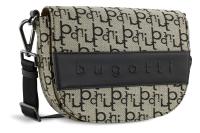 Сумка женская BUGATTI Elea, бежево-черный цвет, жаккард/воловья кожа/полиэстер, 26х6,5х18 см