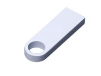 USB 2.0-флешка на 128 Гб с мини чипом и круглым отверстием, белый , размер 128ГБ