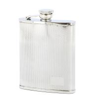 Фляга S.Quire 0,18 л, сталь, серебристый цвет с рисунком