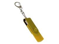 USB-флешка на 32 Гб 2 в 1 поворотный механизм, c дополнительным разъемом Type-C с одноцветным металлическим клипом, желтый , размер 32ГБ