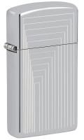 Зажигалка ZIPPO Slim® с покрытием High Polish Chrome, латунь/сталь, серебристая, 29x10x60 мм