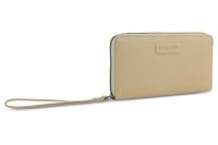 Кошелёк женский BUGATTI Elsa, с защитой RFID, песочного цвета, воловья кожа/полиэстер, 18,7х2х10 см