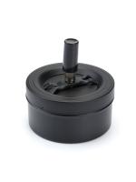 Пепельница S.Quire круглая, сталь, покрытие черная краска, черный, с черной ручкой, 90 мм