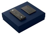 Подарочный набор Long River: картхолдер, ключница, синяя коробка , размер С лого