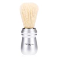 Помазок для бритья Mondial, пластик, натуральный ворс кабана, рукоять - матовый серебристый цвет