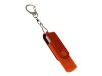 USB-флешка на 64 Гб 2 в 1 поворотный механизм, c дополнительным разъемом Type-C с одноцветным металлическим клипом, оранжевый , размер 64ГБ