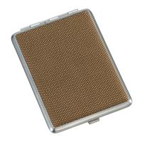 Портсигар S.Quire, нержавеющая сталь, искусственная кожа, песочный, 7,4х9,5х1,8 см