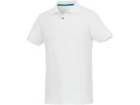 Мужское поло Beryl из переработанных органических материалов с коротким рукавом, белый , размер S