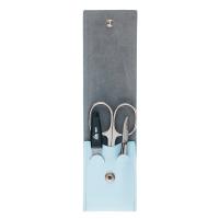 Маникюрный набор Erbe, 3пр. Футляр: натур.кожа, цвет голубой