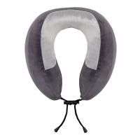 Подушка TORBER, дорожная, с эффектом памяти, тёмно-серая, полиэстер+спандекс, 26 х 27 х 10 см