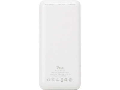 Внешний аккумулятор Evolt Mini-10, 10000 mAh, белый