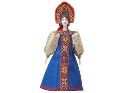 Подарочный набор: кукла фарфоровая, крем-мед, красный