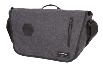 Сумка наплечная WENGER 13'', cерая, ткань Grey Heather/ полиэстер 600D PU, 42х13х26 см, 14 л