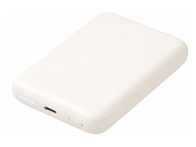 Магнитный внешний беспроводной аккумулятор Polarix, QC/PD, 10000 мАч, слоновая кость