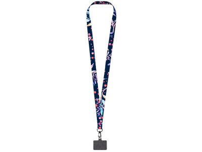 Ланъярд 2 см под сублимацию с трендовым карабином и большим держателем для телефона из ПЭ, черный