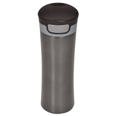 Термокружка дорожная  вакуумная DISCOVER; 450 мл; серый,  пластик, металл