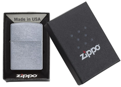 Зажигалка ZIPPO Classic с покрытием Street Chrome™, латунь/сталь, серебристая, матовая, 38x13x57 мм