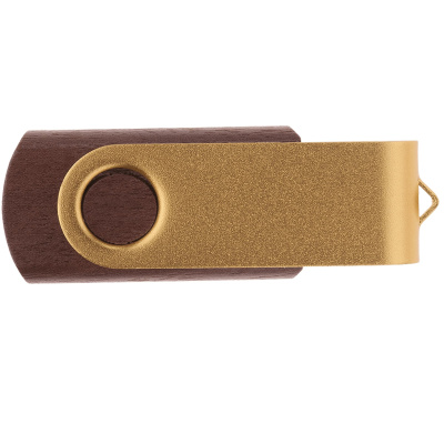 Флешка TWIST WOOD COLOR Темное дерево с золотистым 4014.32.17.32ГБ3.0